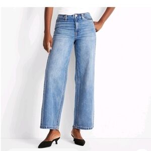 (166)Future Collective Women's Mid-Rise Wide Leg Jeans